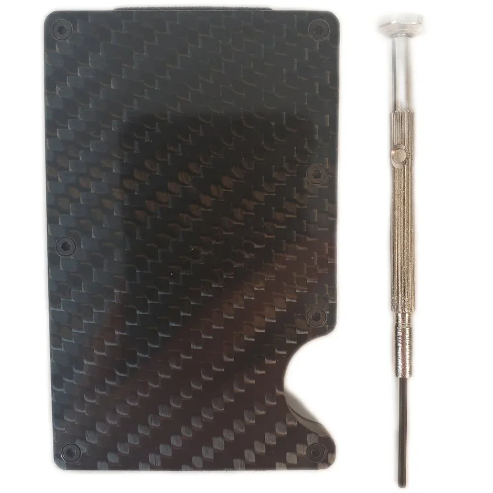 Slim Carbon Fiber RFID Blocking Money Clip Wallet ID Credit Card Holder
